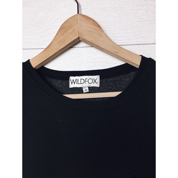 WILDFOX | Black Cropped Heart Sweatshirt SAMPLE - Picture 3 of 6